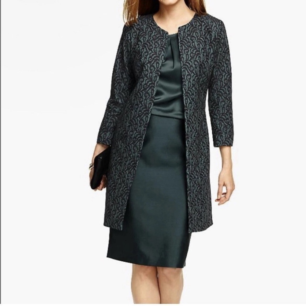Talbots Emerald Green Lace Overlay Jacket NWT
